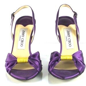 Jimmy Choo Women's Purple & Gold Satin Heels